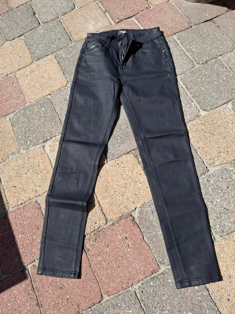 Norfy Denim Leatherlook Broek Antraciet maat 38, Kleding | Dames, Ophalen of Verzenden, Maat 36 (S), Norefy Denim, Zo goed als nieuw