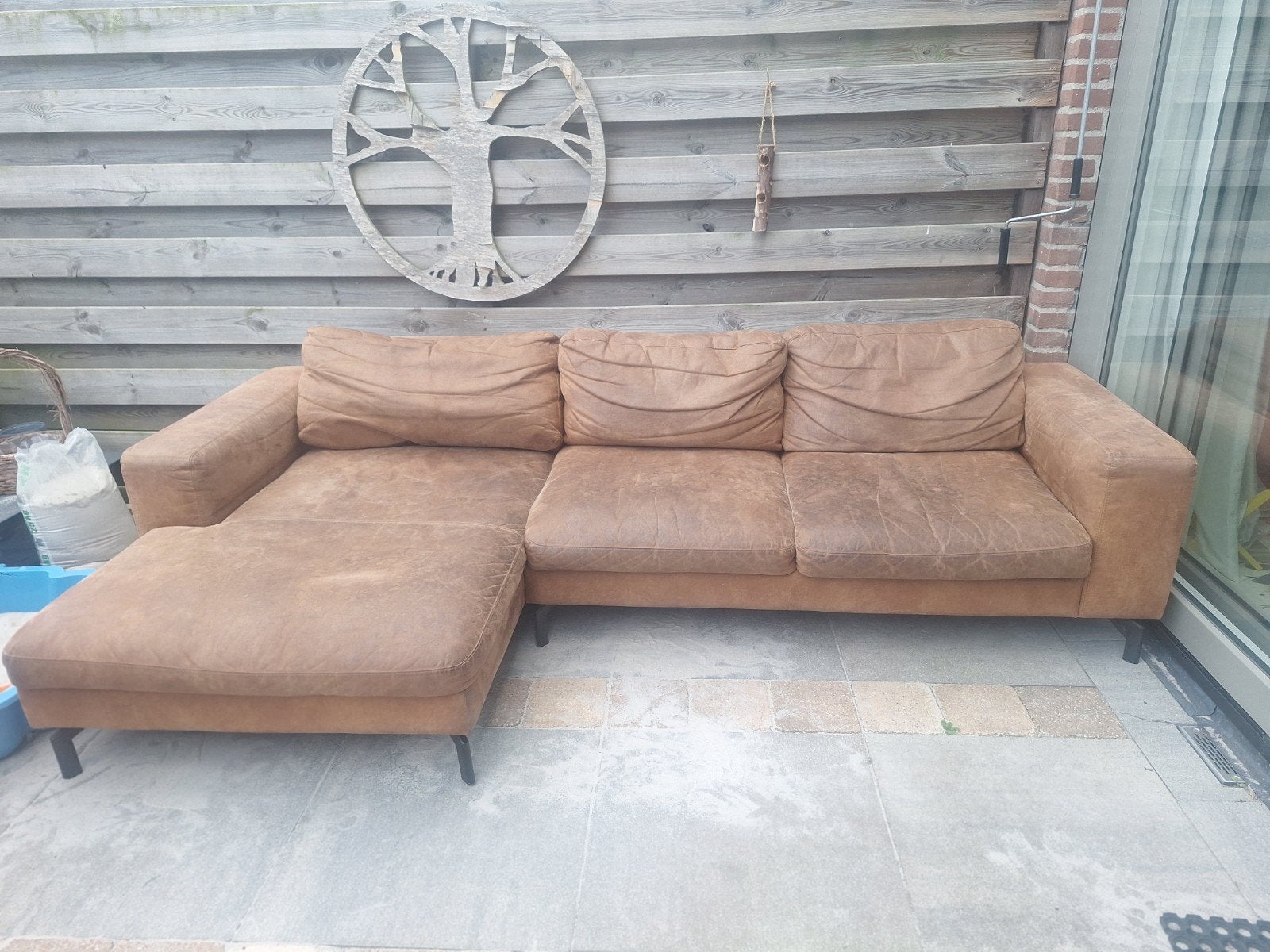 Comfortabele hoekbank, gratis af te halen, Ophalen, 250 tot 300 cm, Gebruikt, 125 tot 150 cm