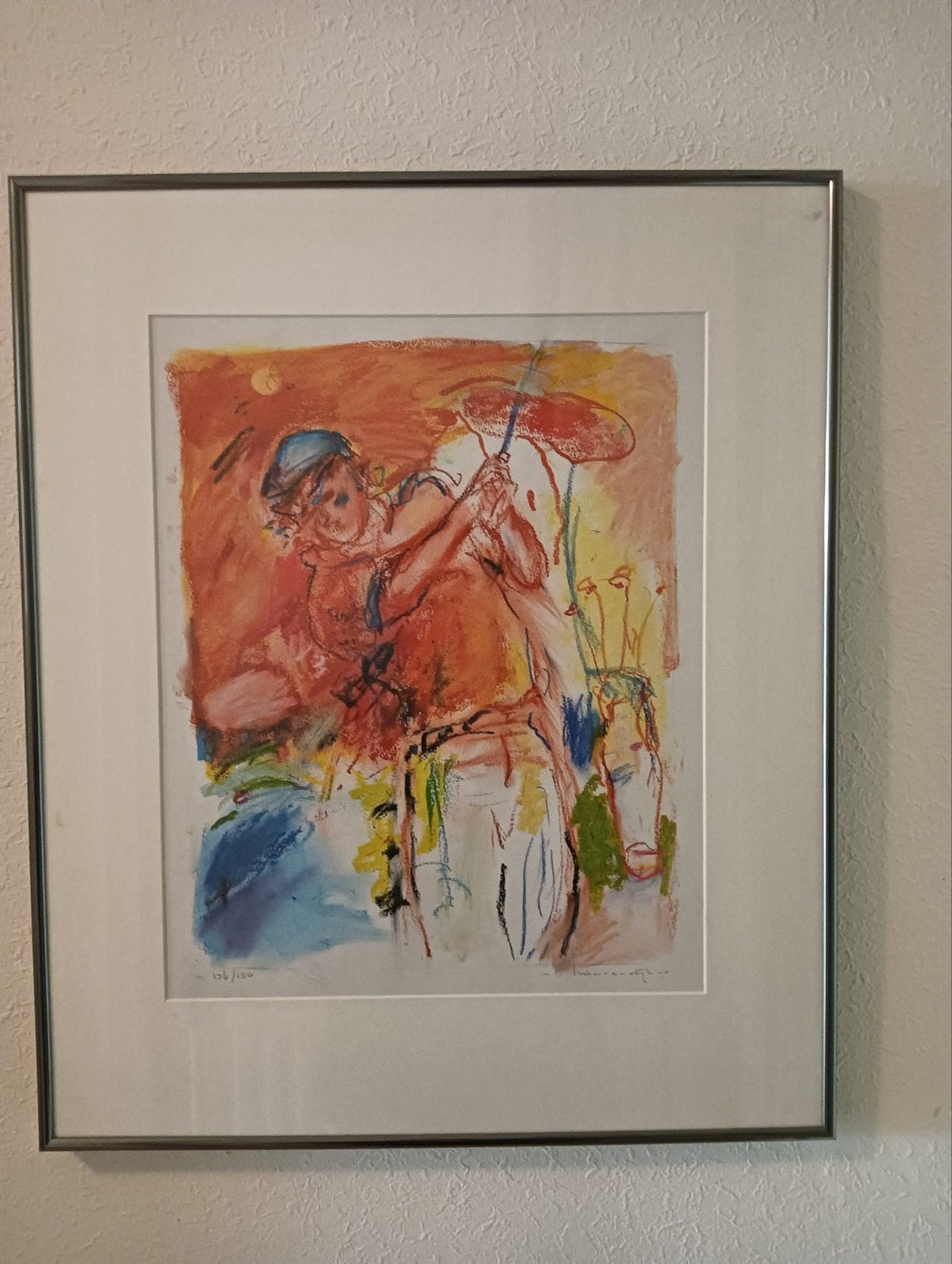 Gesigneerde Giclée 'Golfer' - Limited Edition Minnendijk, Ophalen, Giclée, Overig onderwerp, Papier/karton