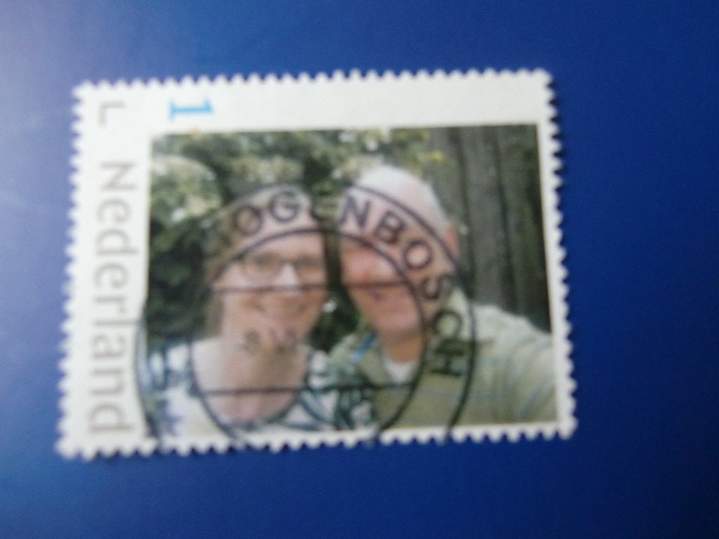 Persoonlijke zegel - Ouder stel - gest., Verzenden, Na 1940, Gestempeld