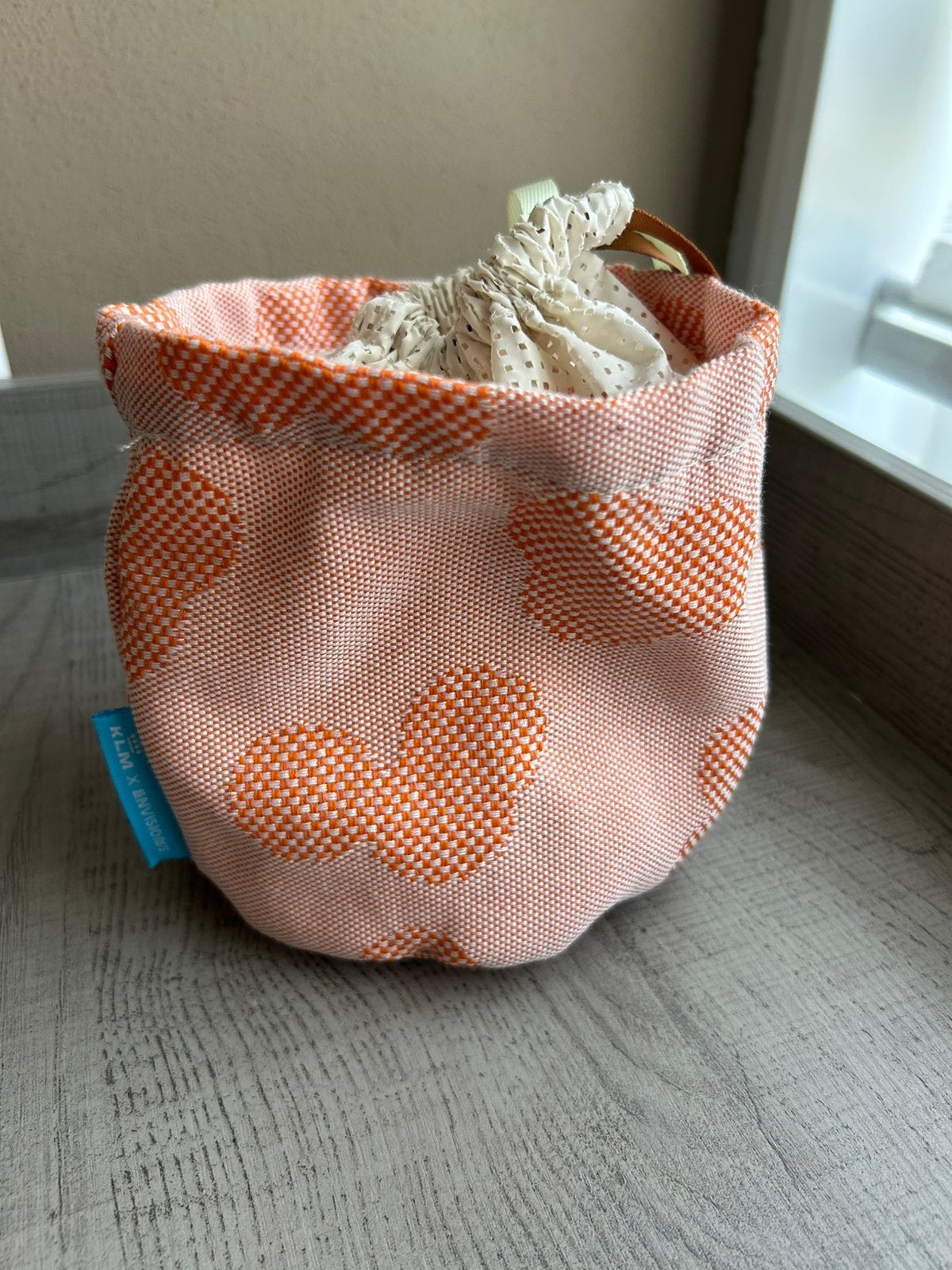 KLM toilettasje / pouch – oranje zalmkleur – X Visions, Ophalen of Verzenden, Zo goed als nieuw, Oranje, Dame