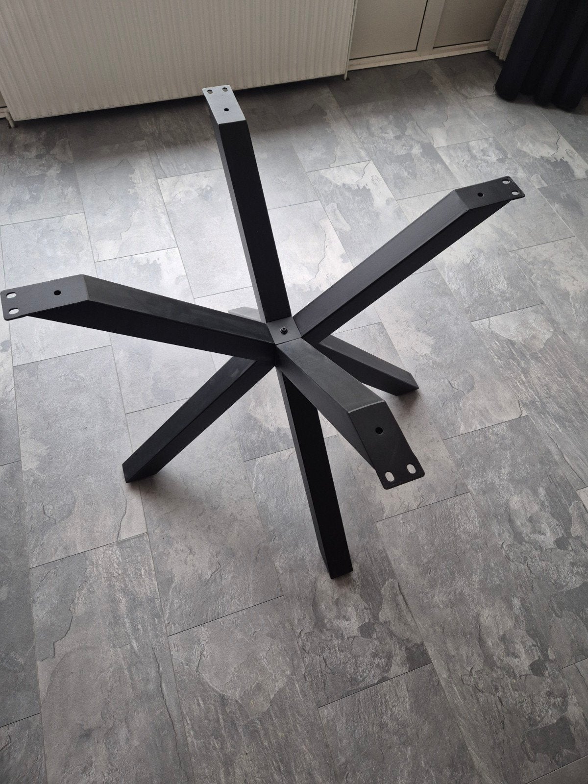 Zwarte metalen tafelpoot, stervormig onderstel, Ophalen, Tafelpoot, 50 tot 100 cm, Modern, Industrieel