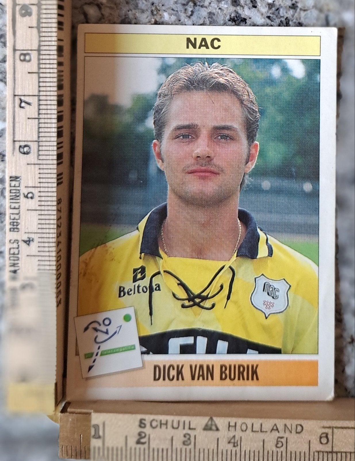 Panini Dick van Burik NAC 1994-1995 eredivisie, Verzamelen, Ophalen of Verzenden, Zo goed als nieuw, Overige binnenlandse clubs