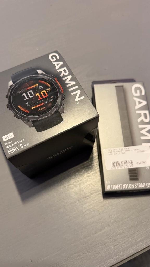 Garmin Fenix 8 Amoled 51mm zwart in nieuwstaat, Sieraden, Tassen en Uiterlijk, Sporthorloges, Ophalen of Verzenden, Zo goed als nieuw
