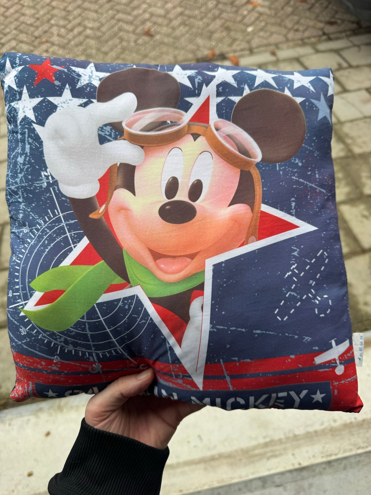 Mickey Mouse sierkussen, Ophalen, Meerkleurig, Met print, Vierkant