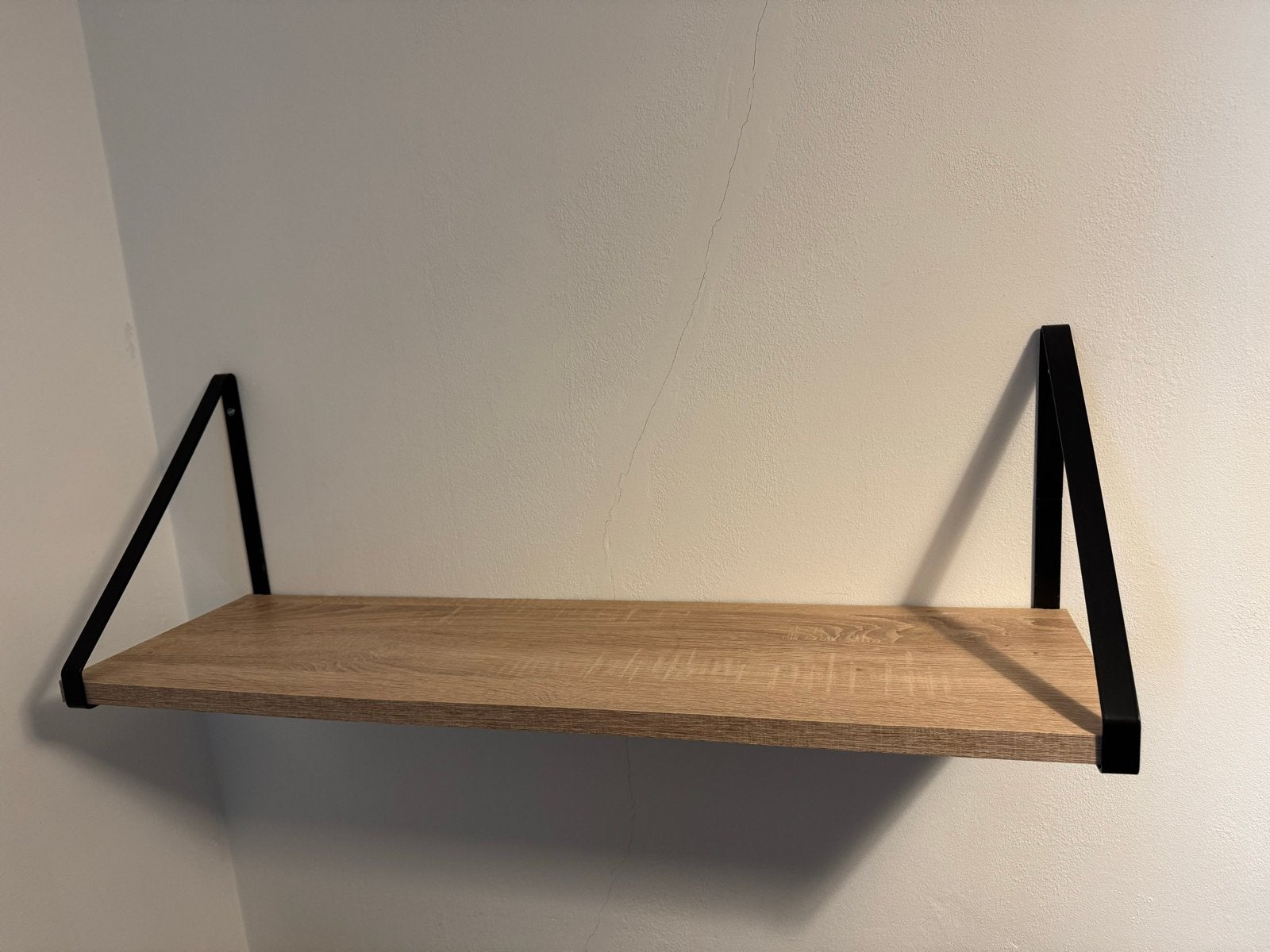 Wandplank met metalen beugels - 80x25x24 cm, Ophalen