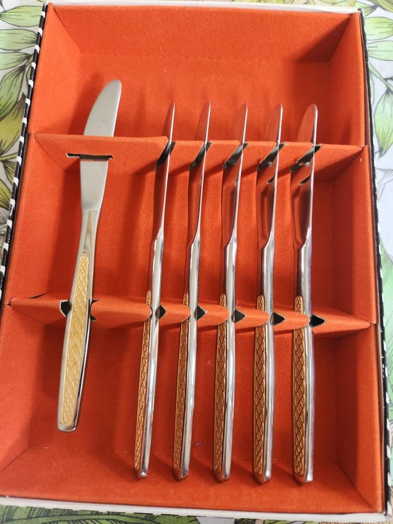 Vintage Amefa dessertmessen set. NEW., Antiek en Kunst, Antiek | Bestek, Ophalen of Verzenden