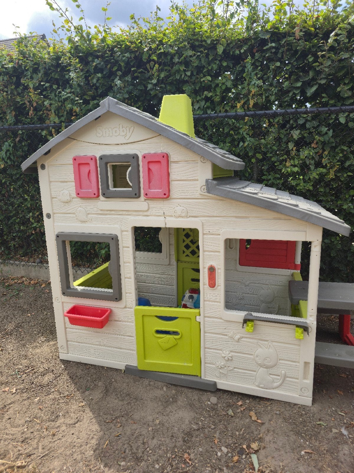 Smoby Speelhuisje met picknicktafel voor kinderen, Ophalen, Gebruikt, Kunststof