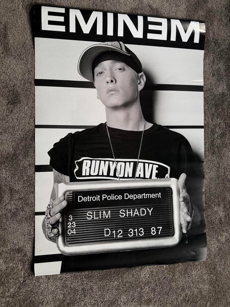 Poster rapper Eminem, Verzamelen, Ophalen, Zo goed als nieuw, Poster, Artwork of Schilderij