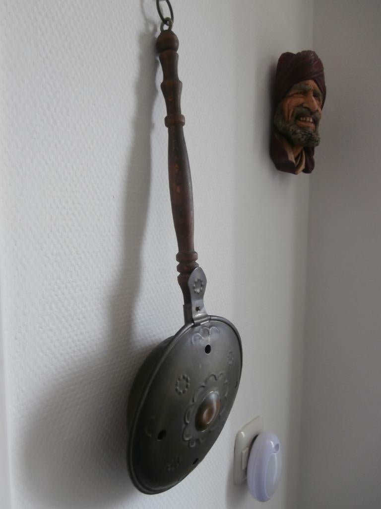 Antieke koperen beddenpan pan voor in bed koper kruik antiek, Antiek en Kunst, Ophalen of Verzenden, Koper