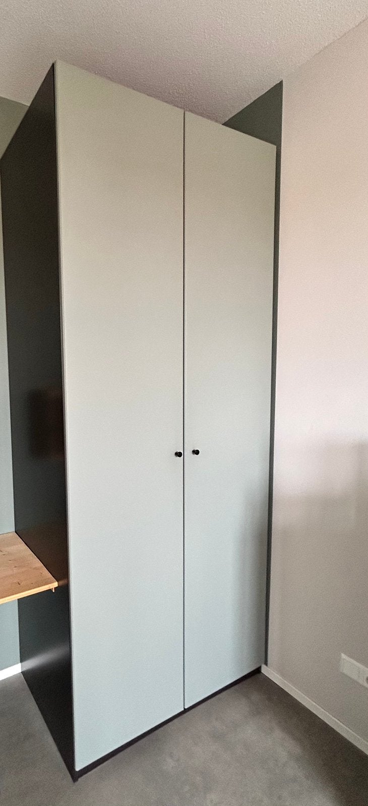 IKEA PAX kledingkast – zwart met REINSVOLL-grijsgroen, Huis en Inrichting, Ophalen, Zo goed als nieuw, 50 tot 75 cm, 200 cm of meer