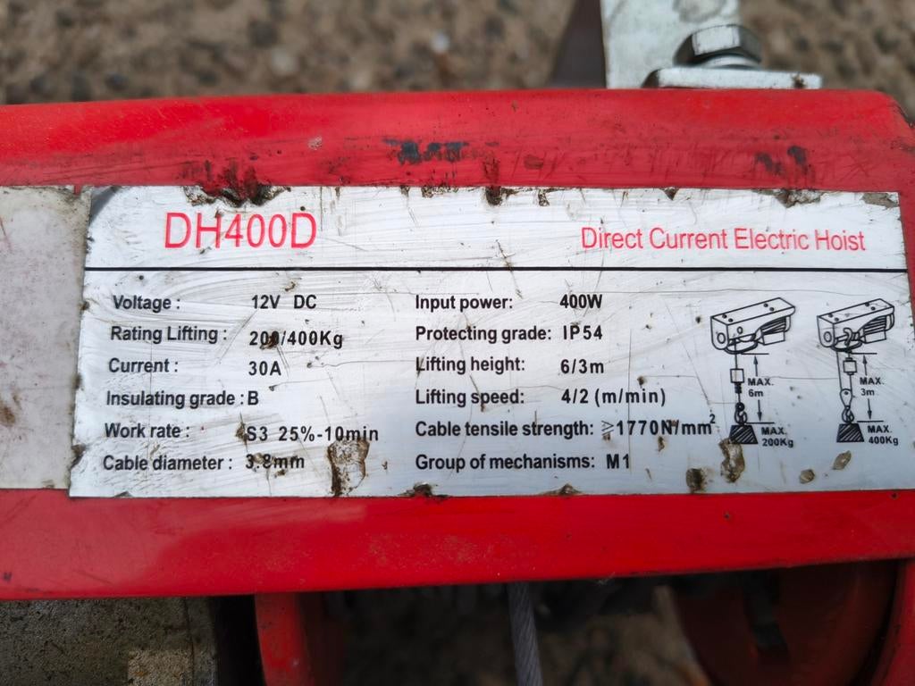 Takel/lier 12 volt, Ophalen of Verzenden, Gebruikt