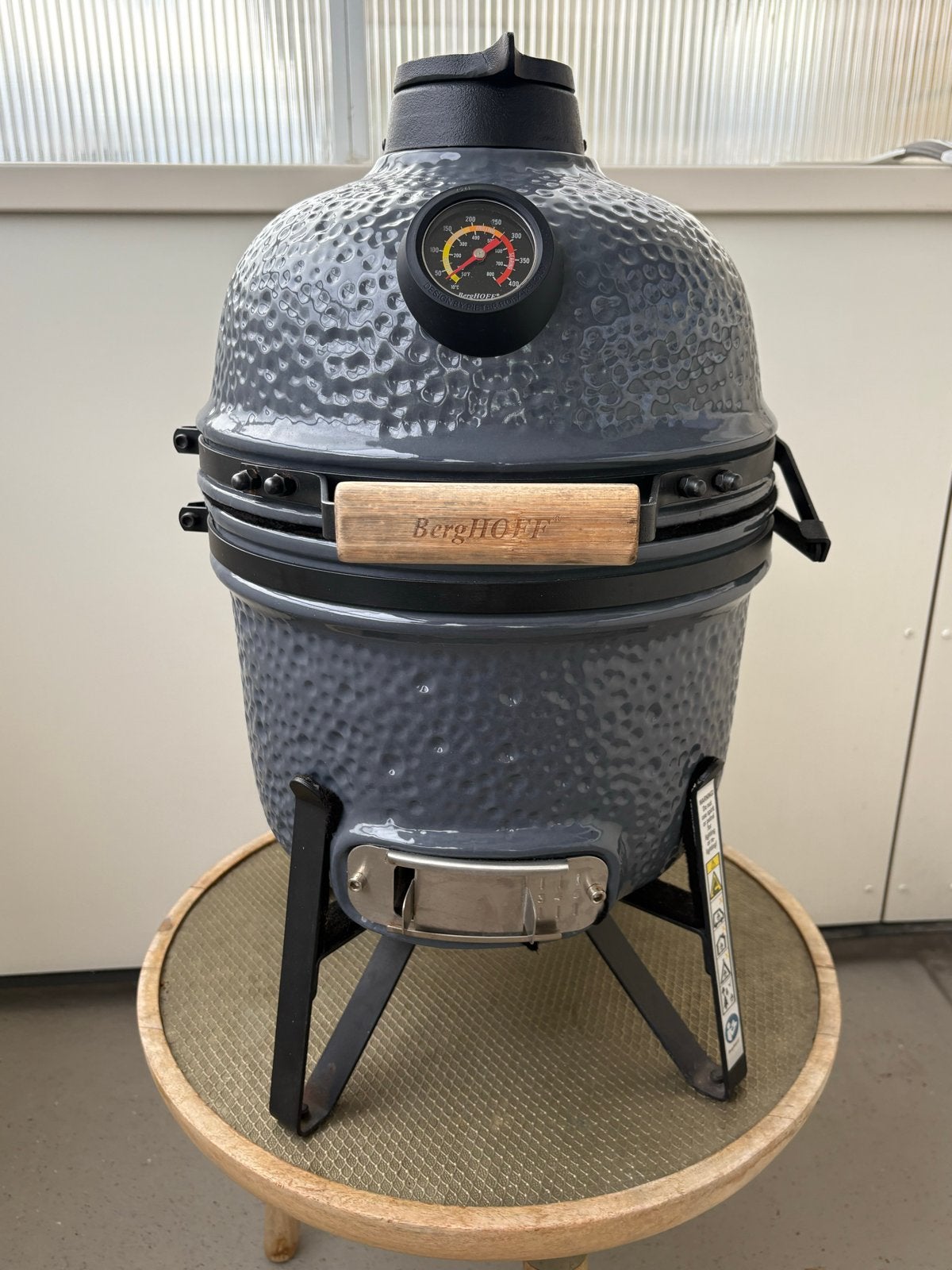 BergHOFF Keramische BBQ - Compacte Kamado Grill, Tuin en Terras, Houtskoolbarbecues, Ophalen, Zo goed als nieuw