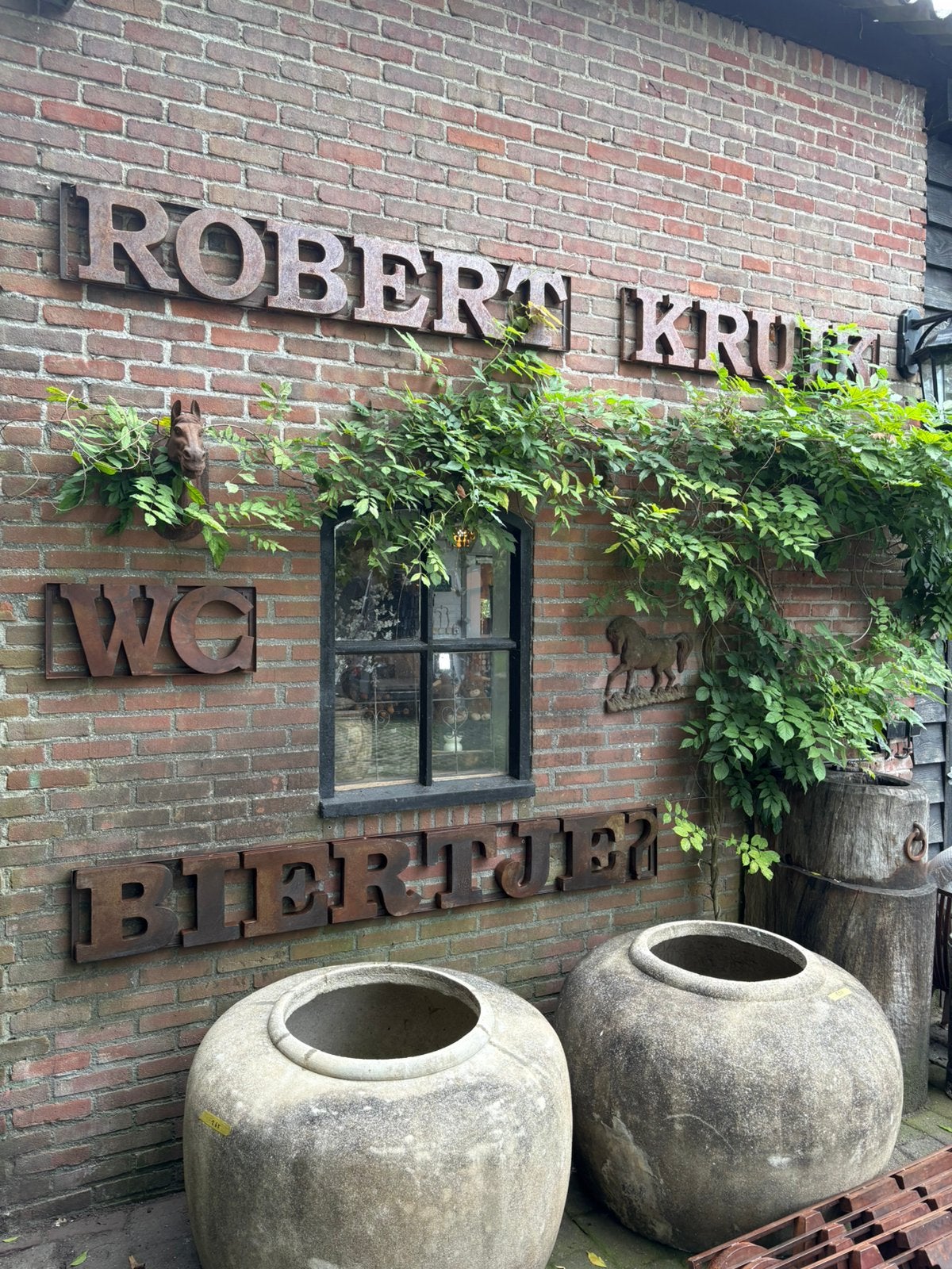 IJzeren roest WC bord - industriële letters, Nieuw, Ophalen of Verzenden, Metaal, Nvt