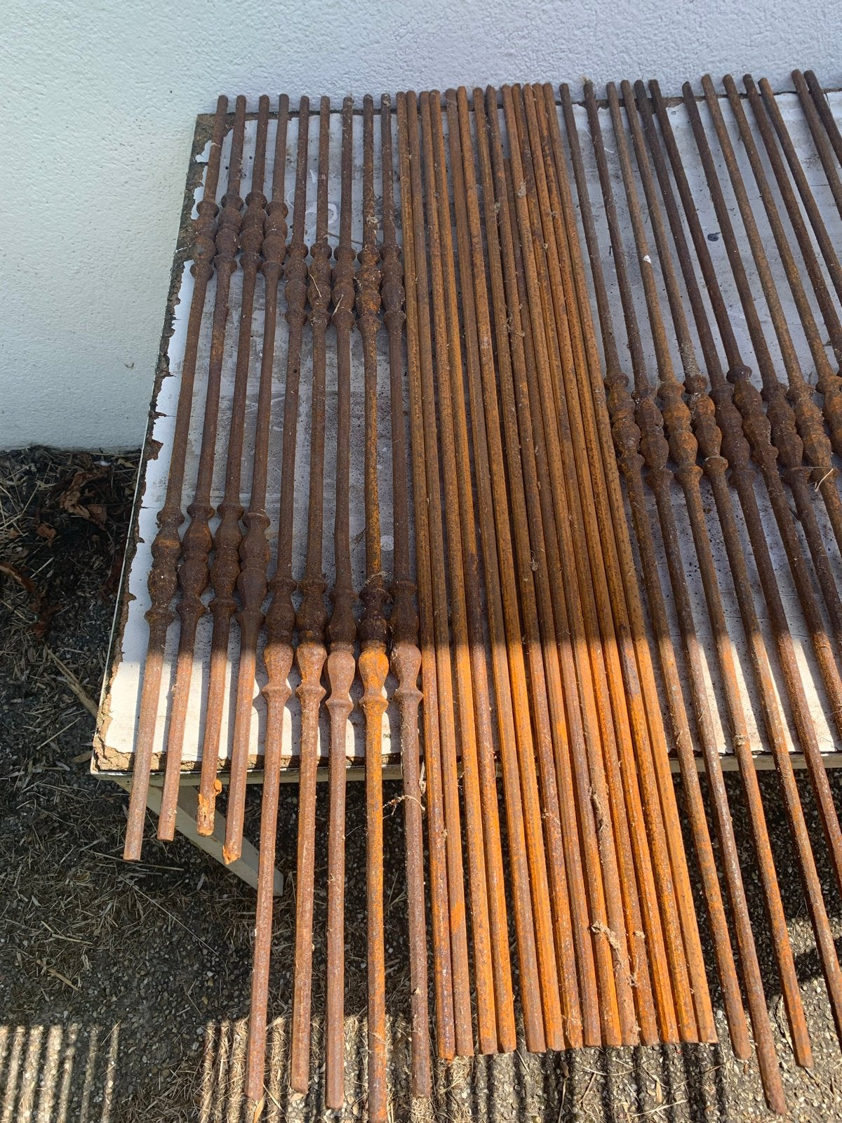 Massief stalen spijlen voor hekwerk of balustrade, Ophalen, Gebruikt, IJzer