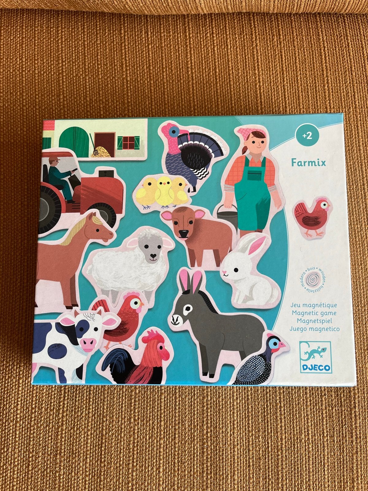 Djeco Farmix magnetisch spel - Boerderijdieren, Ophalen of Verzenden, Zo goed als nieuw, Puzzelen