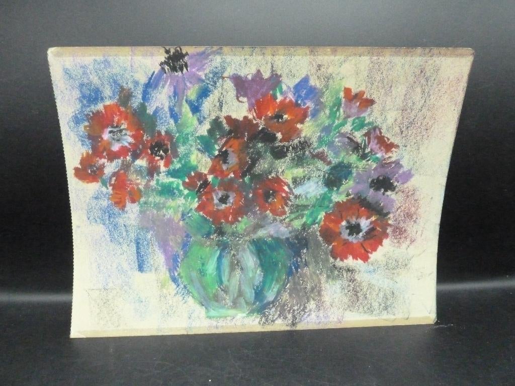 Bloemen kunstwerk ongesigneerd, Antiek en Kunst, Kunst | Schilderijen | Klassiek, Ophalen of Verzenden