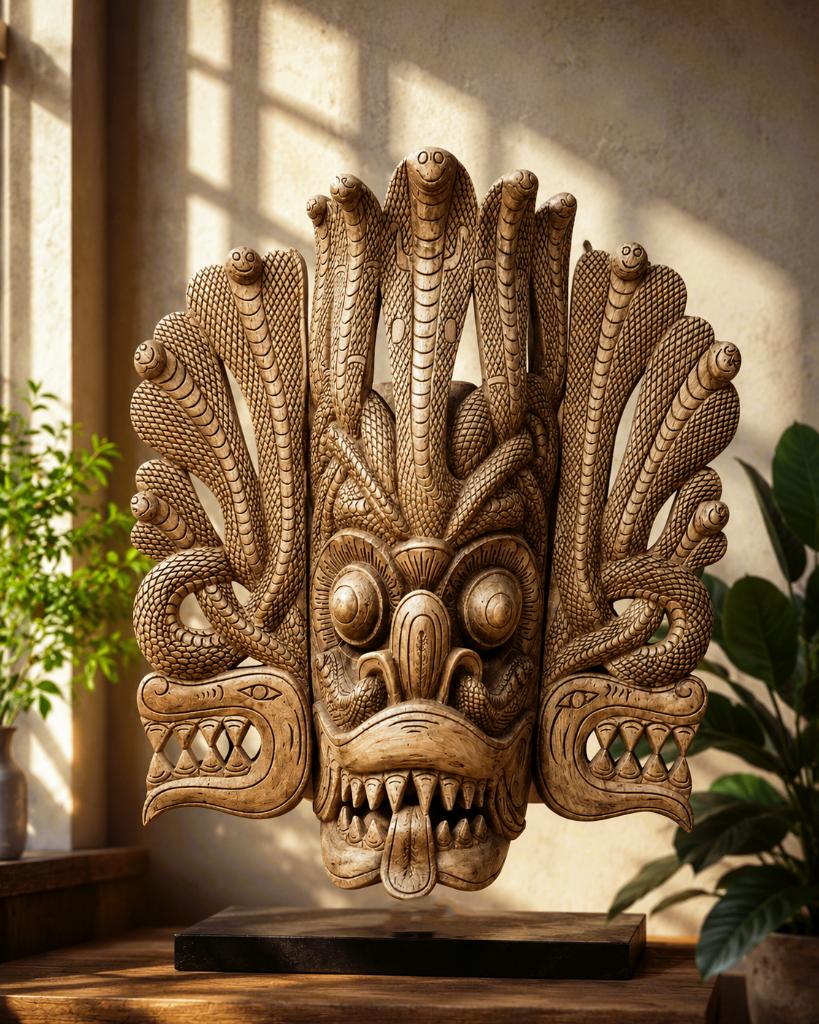 Vintage traditioneel Naga Raksha-masker, Ophalen
