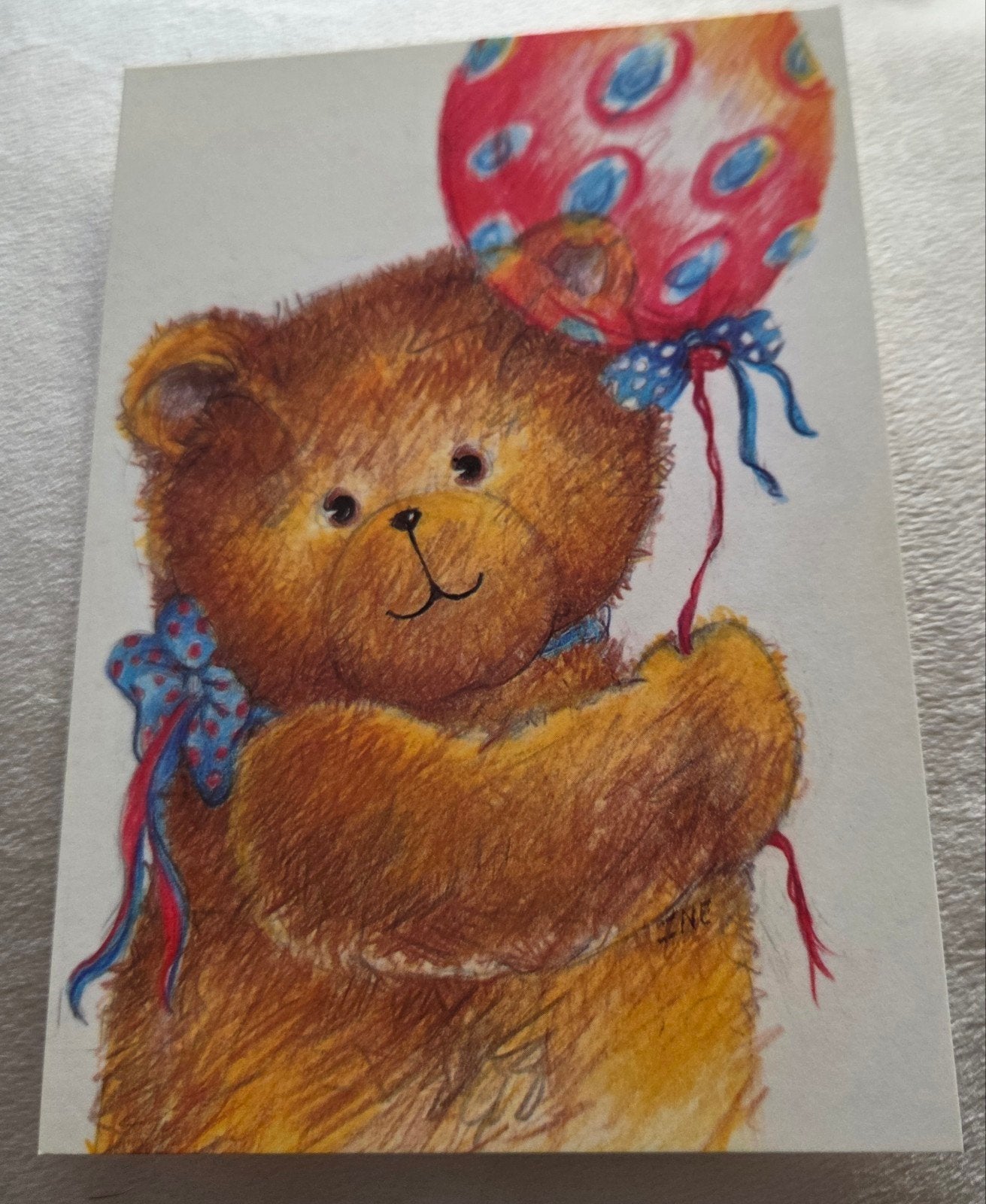 Schattige Teddybeer met Ballon, Verzenden, 1980 tot heden, Ongelopen, Kinderen