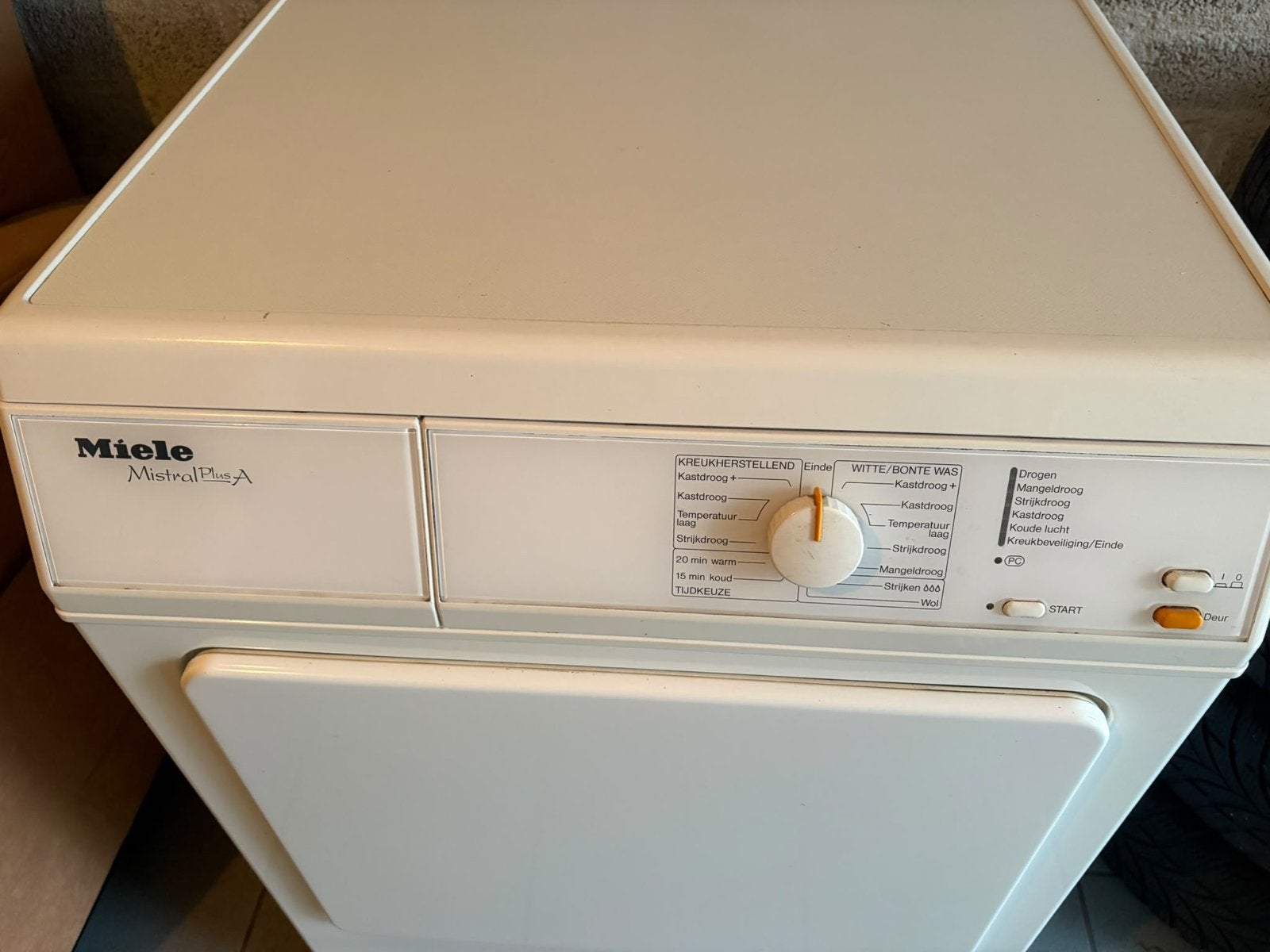Miele Mistral Plus A wasdroger - Werkt perfect!, Witgoed en Apparatuur, Ophalen, Gebruikt, Voorlader, Luchtafvoer