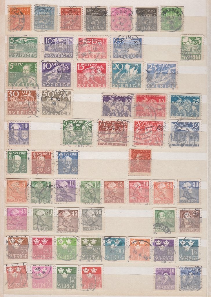 A011 Zweden oud gestempeld +- 159 stuks, Ophalen of Verzenden, Zweden, Gestempeld