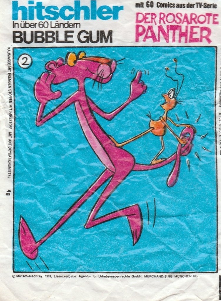Kauwgomplaatje, Pink Panter, nr 2  (611), Ophalen of Verzenden, Gebruikt