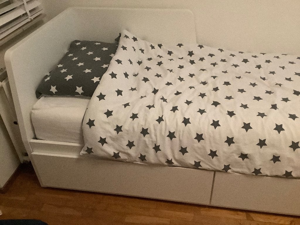 Eenpersoons bed, Ophalen, Overige materialen, Eenpersoons, Wit