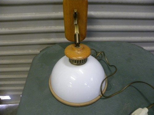 Wandlamp van licht gekleurd eikenhout met witte kunststof ka, Ophalen of Verzenden, 'T Olde Gre-j, Info@toldegrej.nl, Endepoelstraat 20f Didam