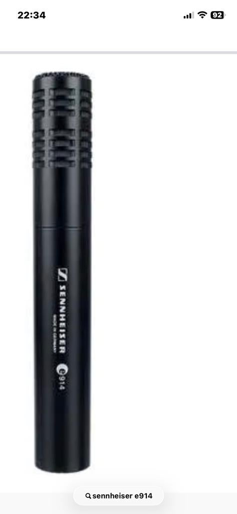 Sennheiser e914 Condensator Instrument Microfoon, Ophalen of Verzenden, Zo goed als nieuw, Instrumentmicrofoon