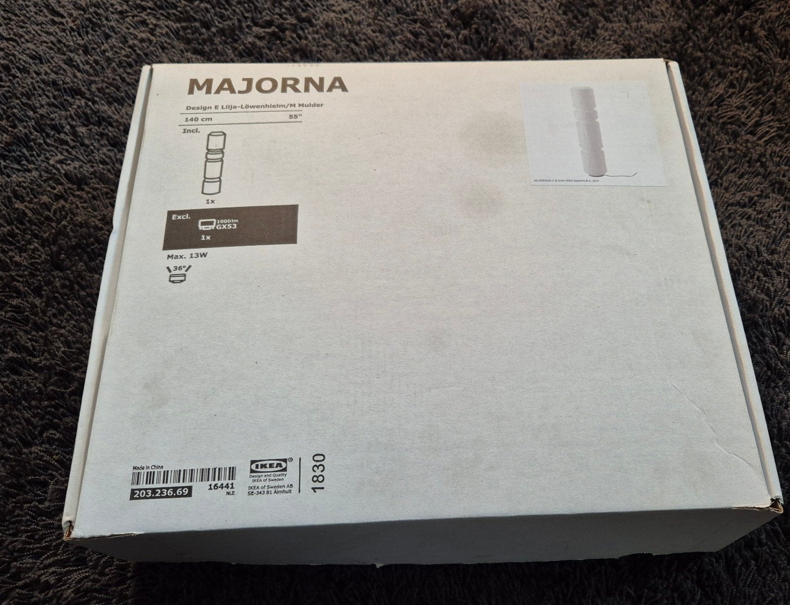 Ikea Majorna staande lamp nieuw, Verzenden, Nieuw, 150 tot 200 cm