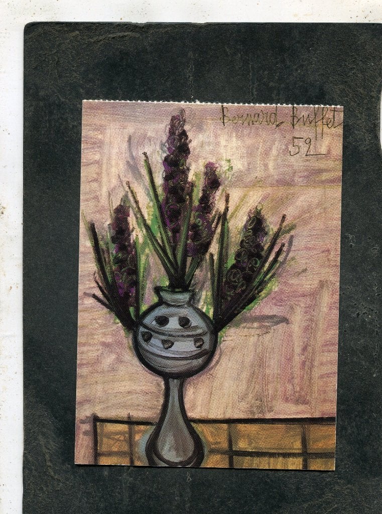 Ansicht Bernard Buffet - Vaas met Hyacinten, Verzenden, 1980 tot heden, Ongelopen