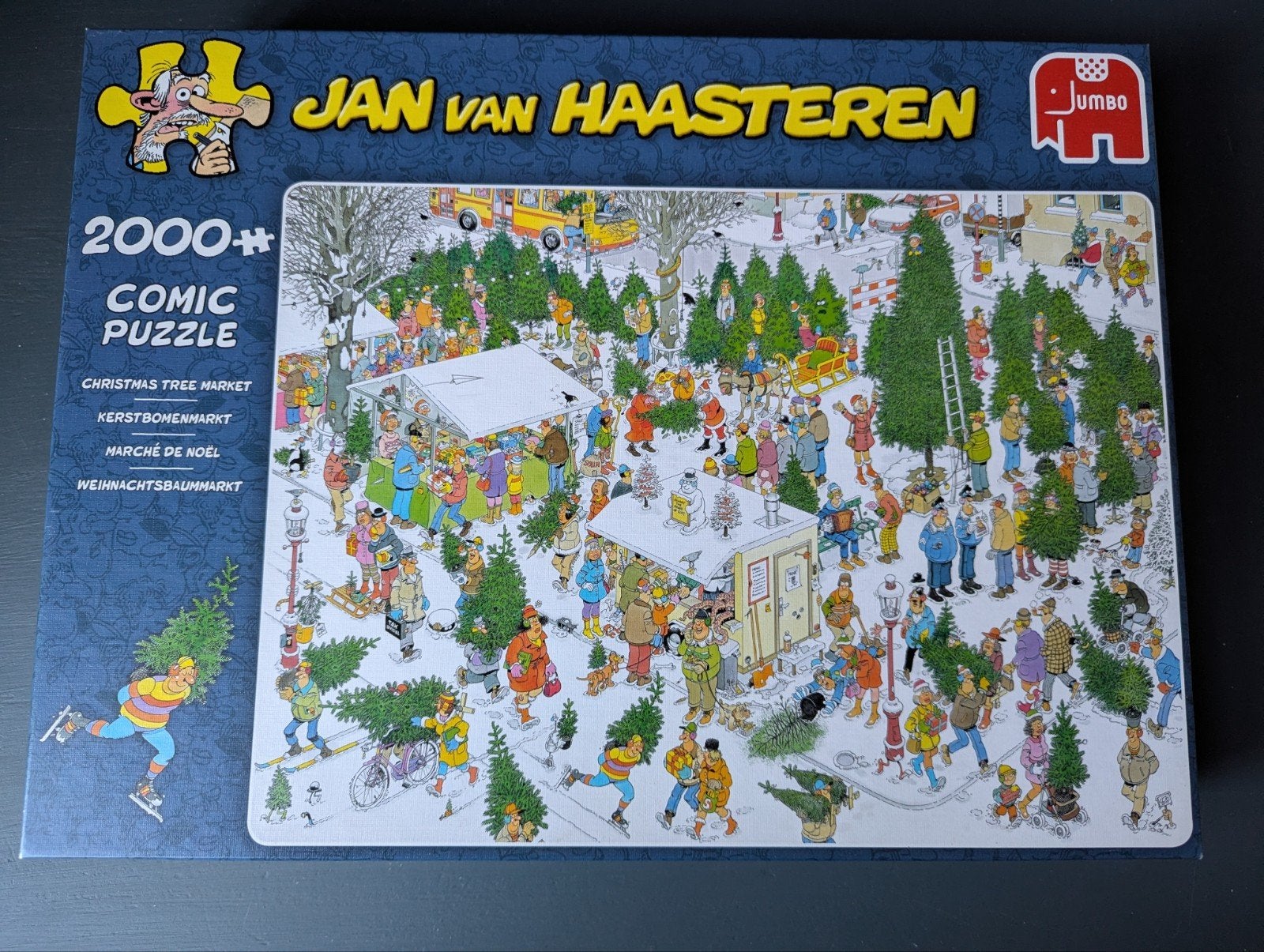 puzzel Jan van Haasteren 2000 stukjes KERSTBOMENMARKT, Ophalen of Verzenden, Meer dan 1500 stukjes, Zo goed als nieuw, Legpuzzel