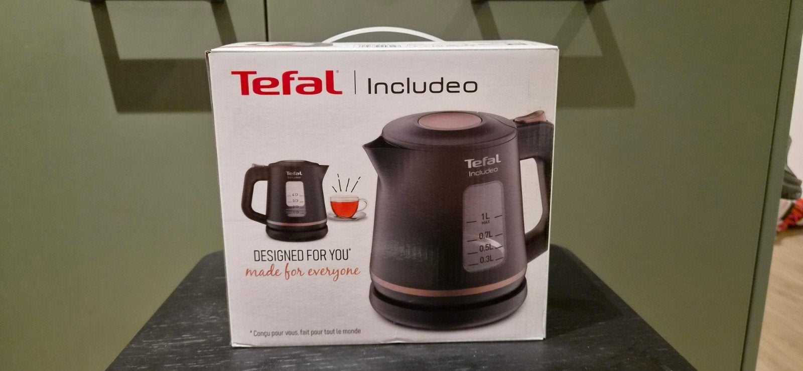 Tefal Includeo waterkoker - Nieuw (doos licht beschadigd), 1 tot 2 liter, Ophalen of Verzenden, Zo goed als nieuw