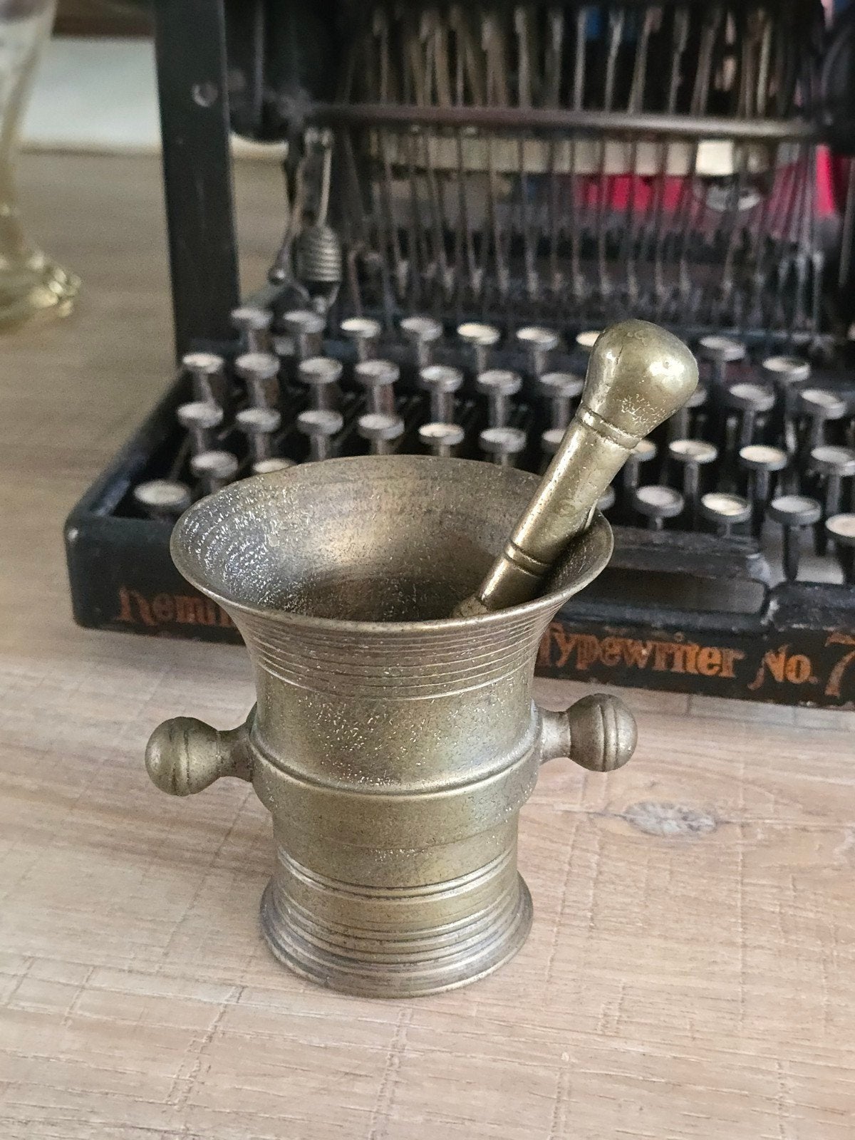Antieke bronzen apothekersvijzel Nederland ca 1820 €39!, Ophalen of Verzenden, Brons