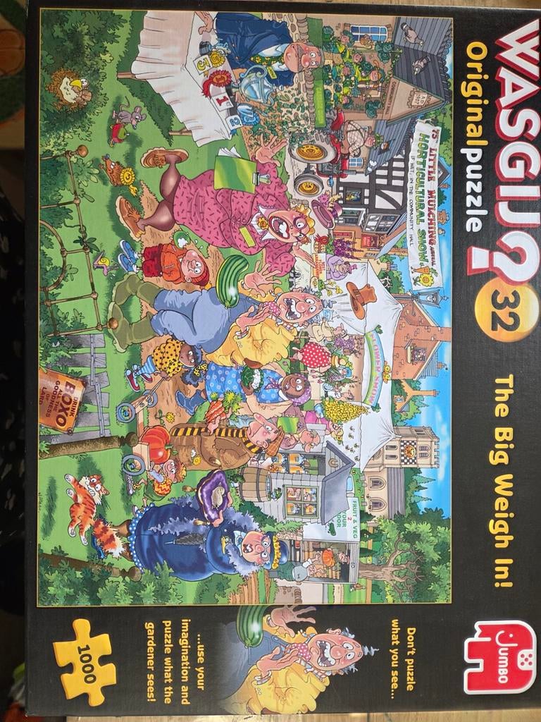 WASGIJ? 32 The Big Weigh In! Legpuzzel 1000 stukjes, Ophalen of Verzenden, 500 t/m 1500 stukjes, Zo goed als nieuw, Legpuzzel