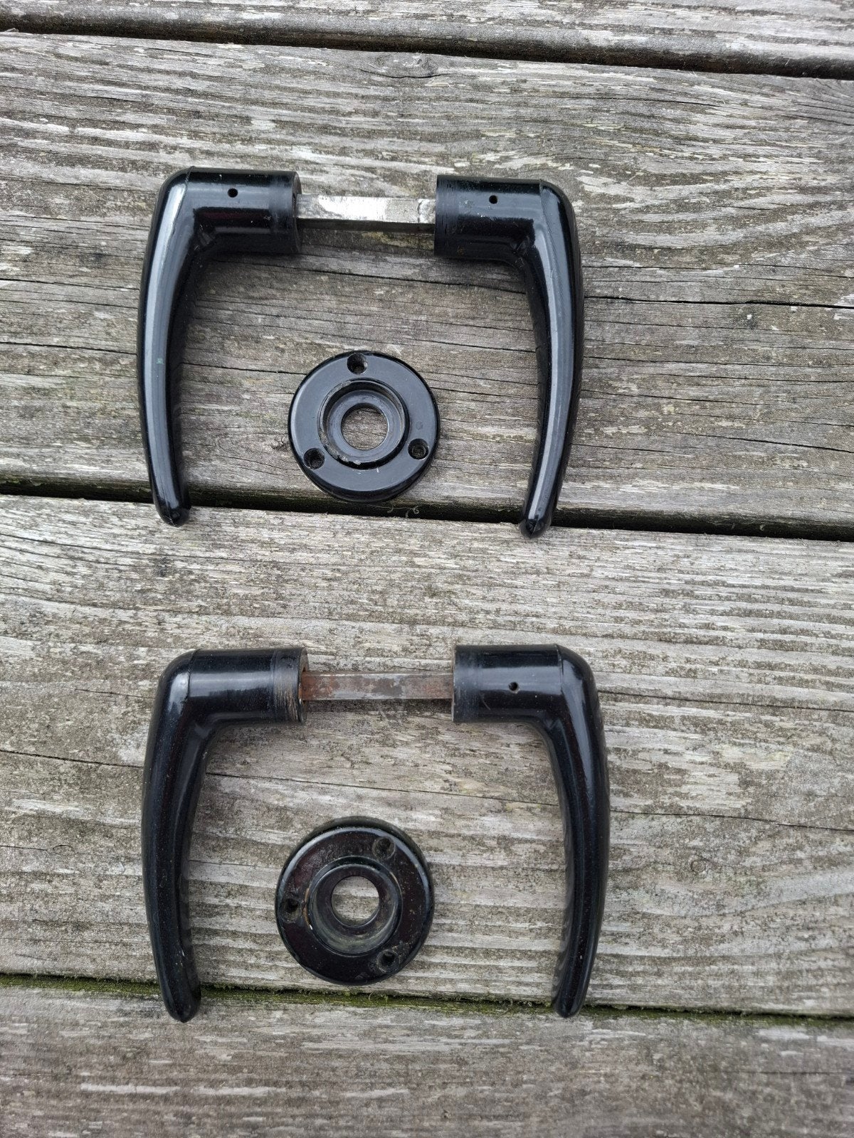 Vintage Bakelieten Deurklinken met Rozetten - Set van 2, Ophalen of Verzenden