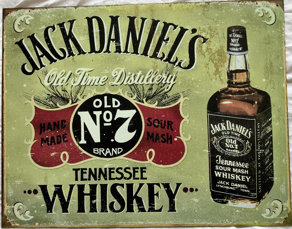 Amerikaans Jack Daniel's Old Nr. 7 Tennessee Whiskey, Verzenden, Zo goed als nieuw, Reclamebord