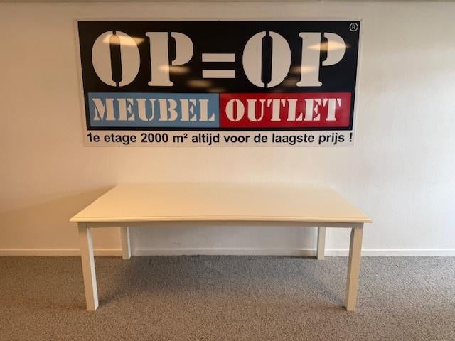 eettafel european landelijk wit 220 x 100 x 78 cm, Ophalen, Overige materialen, Gebruikt, 200 cm of meer