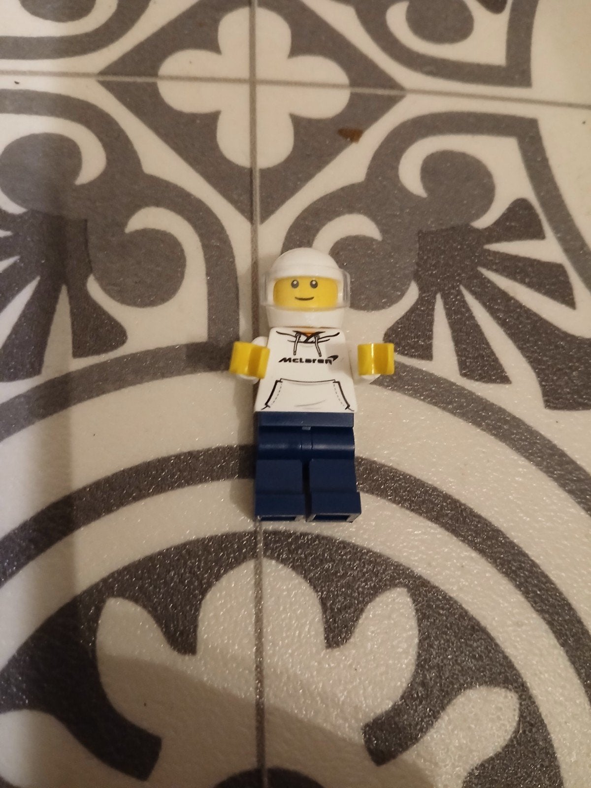 Lego Minifiguur McLaren Coureur met Helm, Inclusief minifiguren, Gebruikt, Lego, Minifiguur
