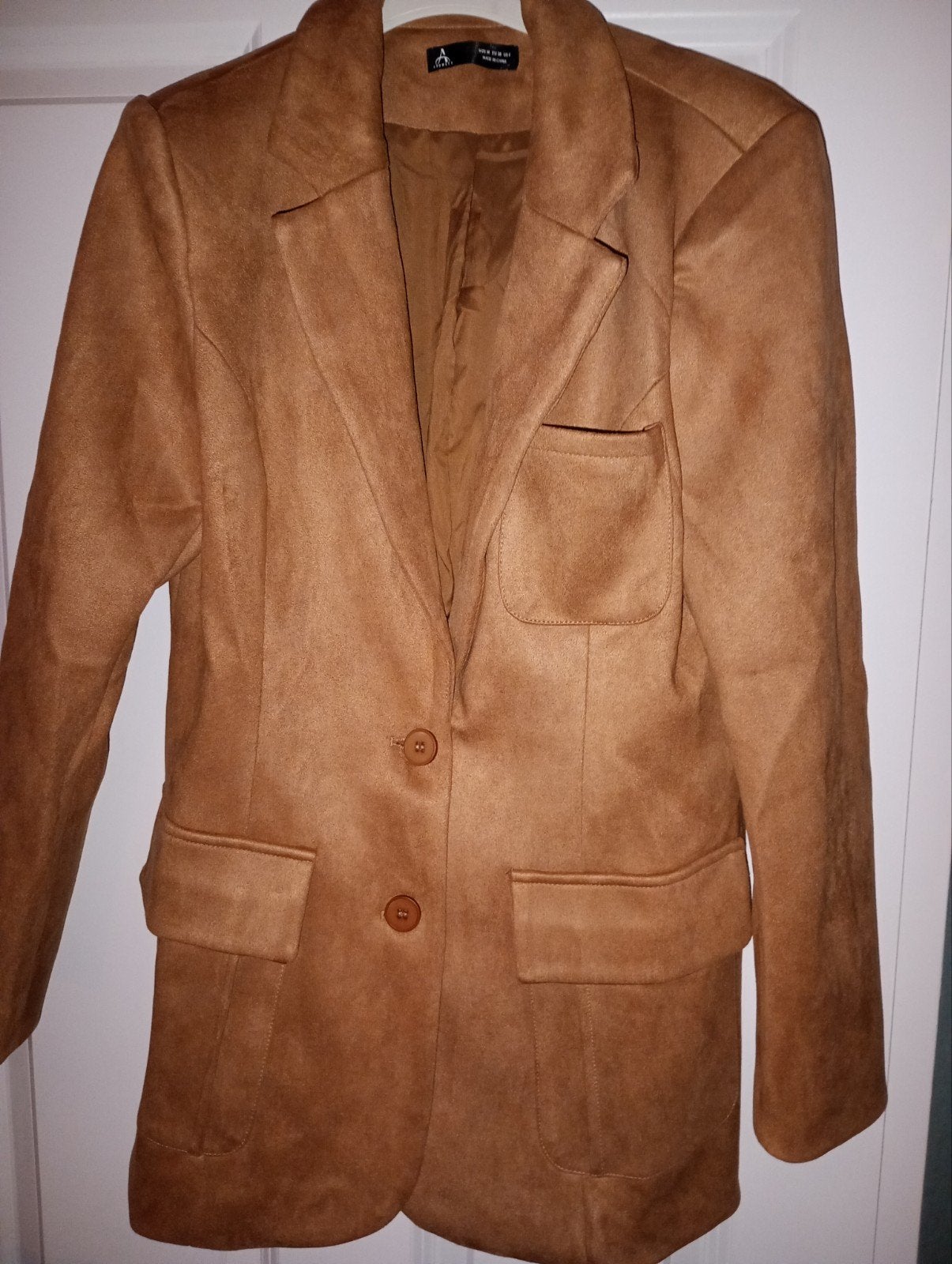 Suède look blazer jasje maat M, Maat 38/40 (M), Bruin, Newsta, Ophalen of Verzenden