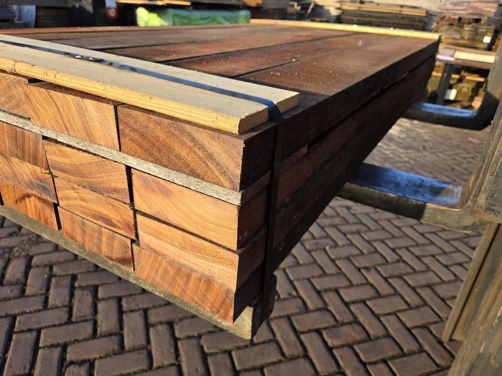 24 Hardhouten balken 5.0x15.0 cm - nr: HB61, Ophalen, 180 tot 250 cm, Balken, Hardhout