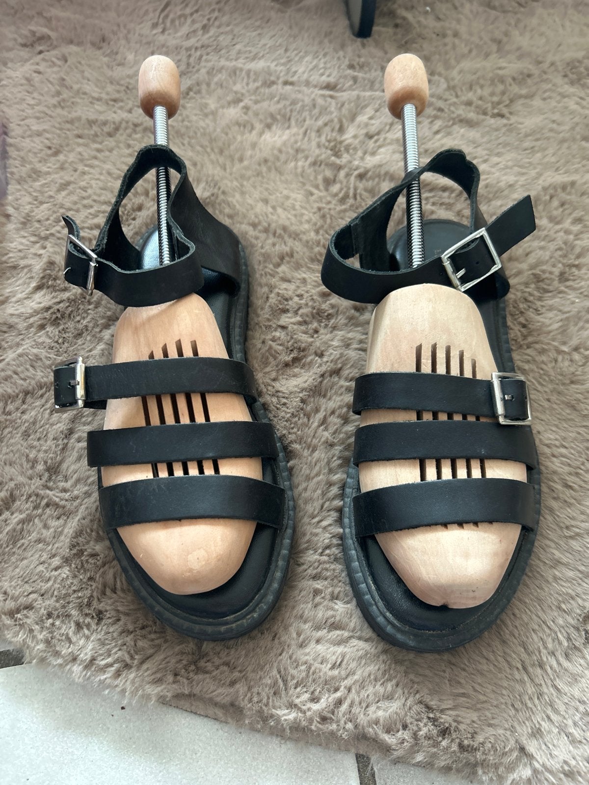 Sacha Essentials leren sandalen maat 39, Ophalen of Verzenden, Gedragen, Zwart, Sandalen of Muiltjes