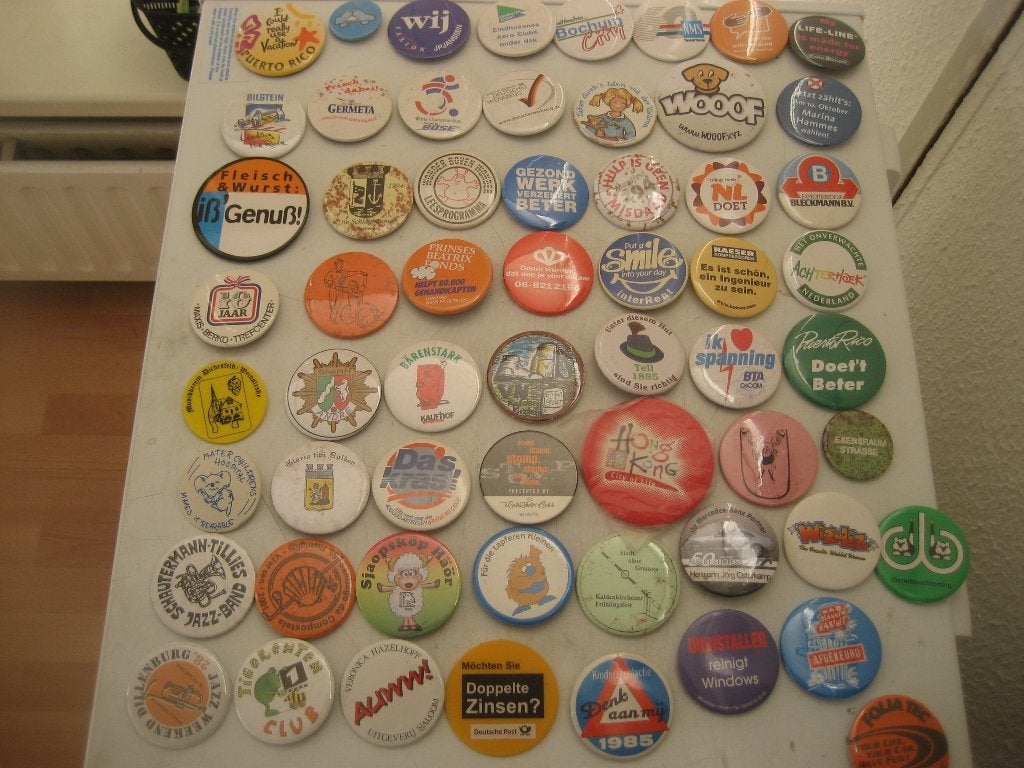 partij buttons, Verzamelen, Ophalen of Verzenden, Gebruikt, Merk, Button