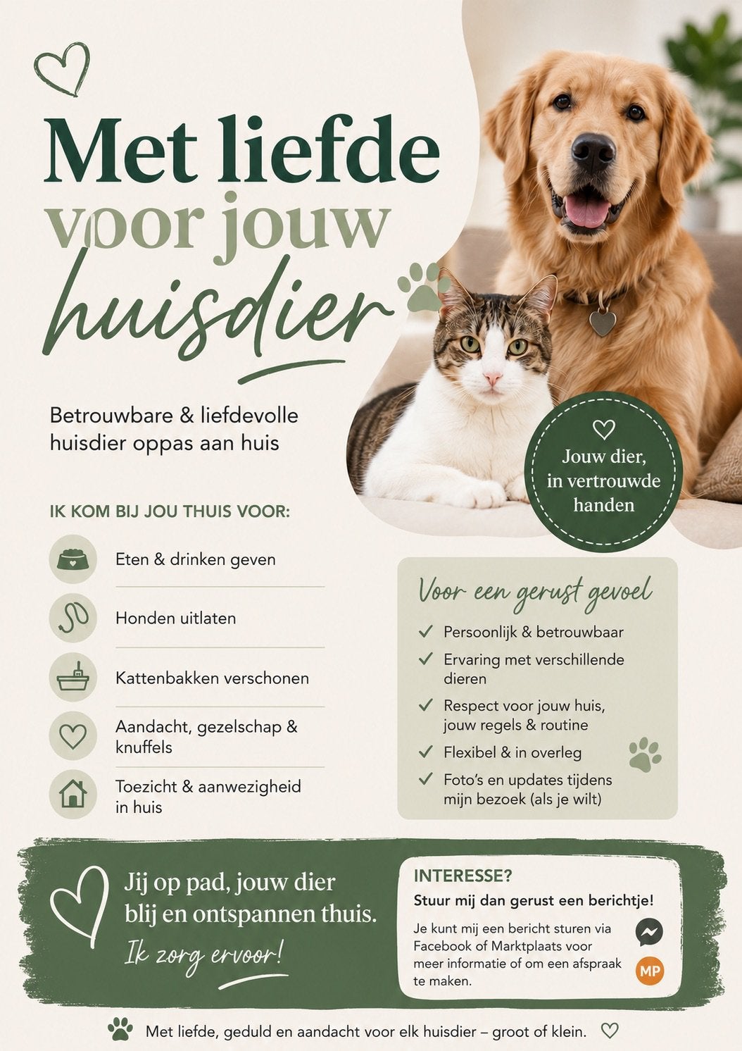 Dieren oppas aangeboden, Ophalen, Kat