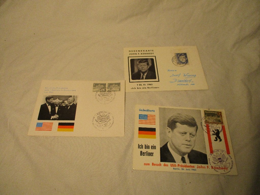 3x dagstempel postzegels John Kennedy ich bin einer Berliner, Ophalen of Verzenden, BRD