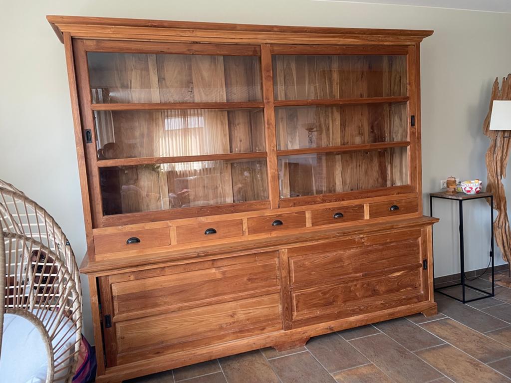 Teak buffetkast, Ophalen, Gebruikt, Met deur(en), 200 cm of meer