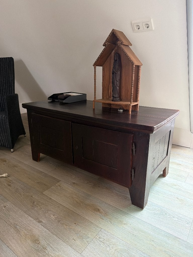 Kastje teak hout, Ophalen, Gebruikt, 100 tot 150 cm, Teakhout