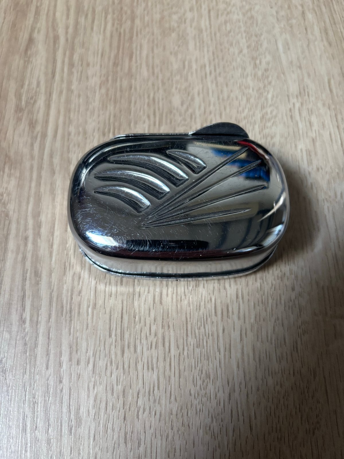 Vintage chromen auto asbak voor een oldtimer, Ophalen of Verzenden, Gebruikt, Asbak