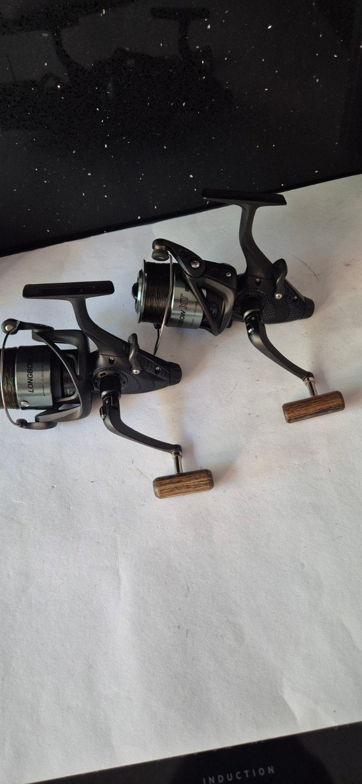 2x Okuma longbow XT lxbt-655 baitrunner molens, Ophalen of Verzenden, Zo goed als nieuw, Molen