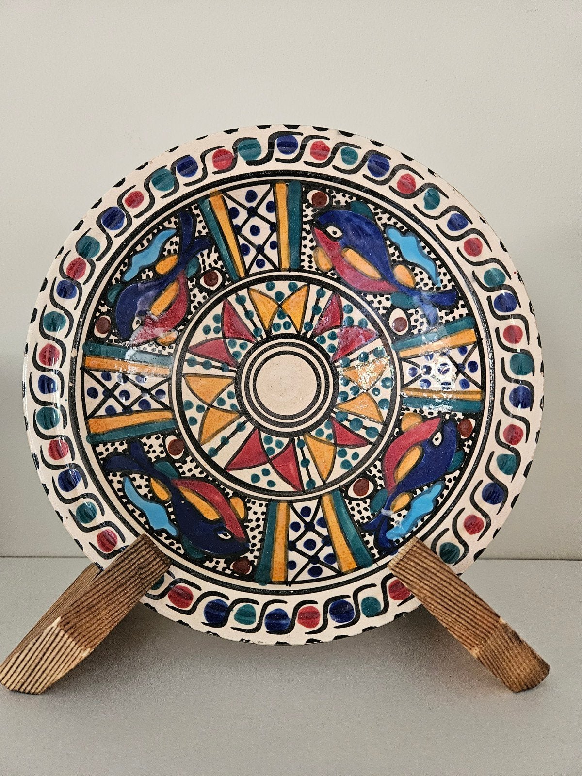 Decoratieve Marokkaanse schaal met vismotief, Ophalen of Verzenden